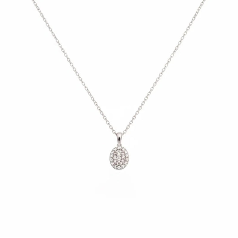 Dije de diamantes en oro blanco 18K