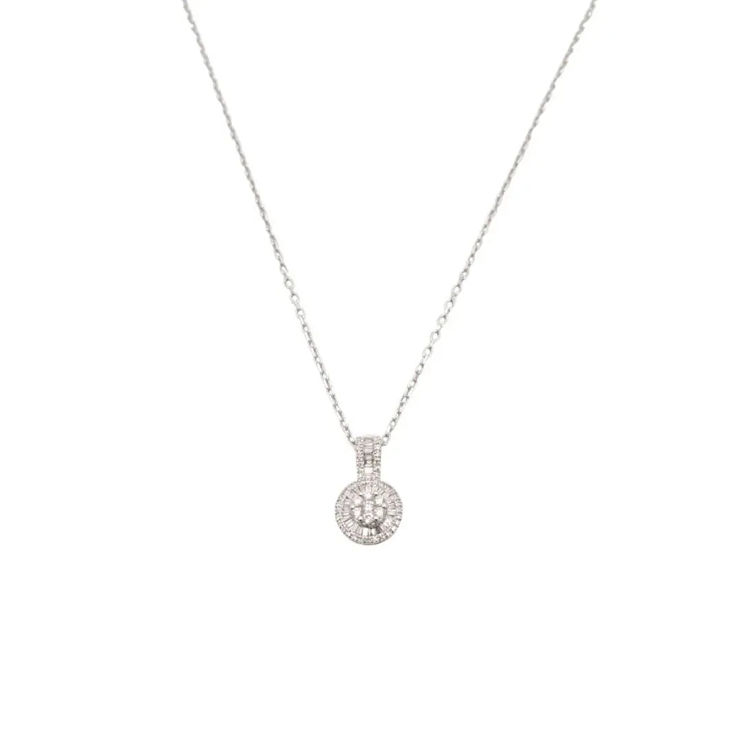 Dije de diamantes en oro blanco 18K