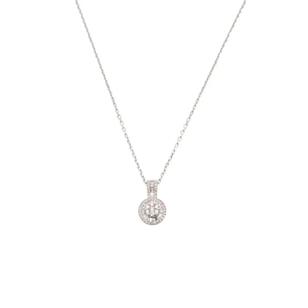 Dije de diamantes en oro blanco 18K