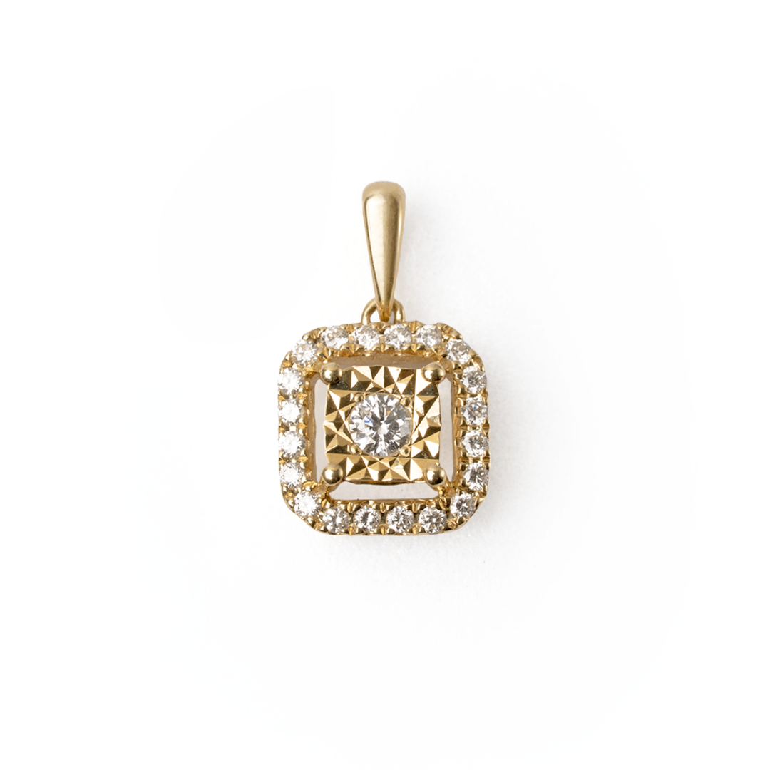 Dije de diamantes en oro amarillo 18K