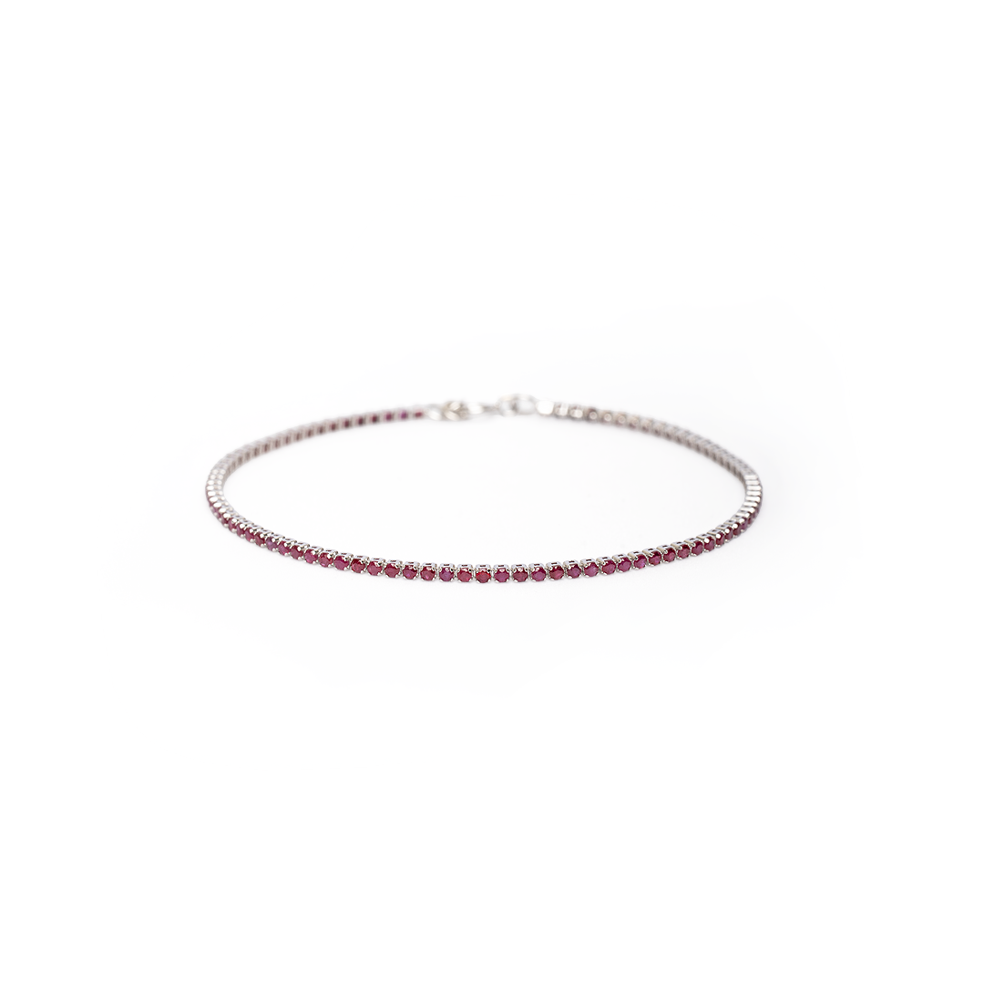 Tennis de rubíes en oro blanco 18K