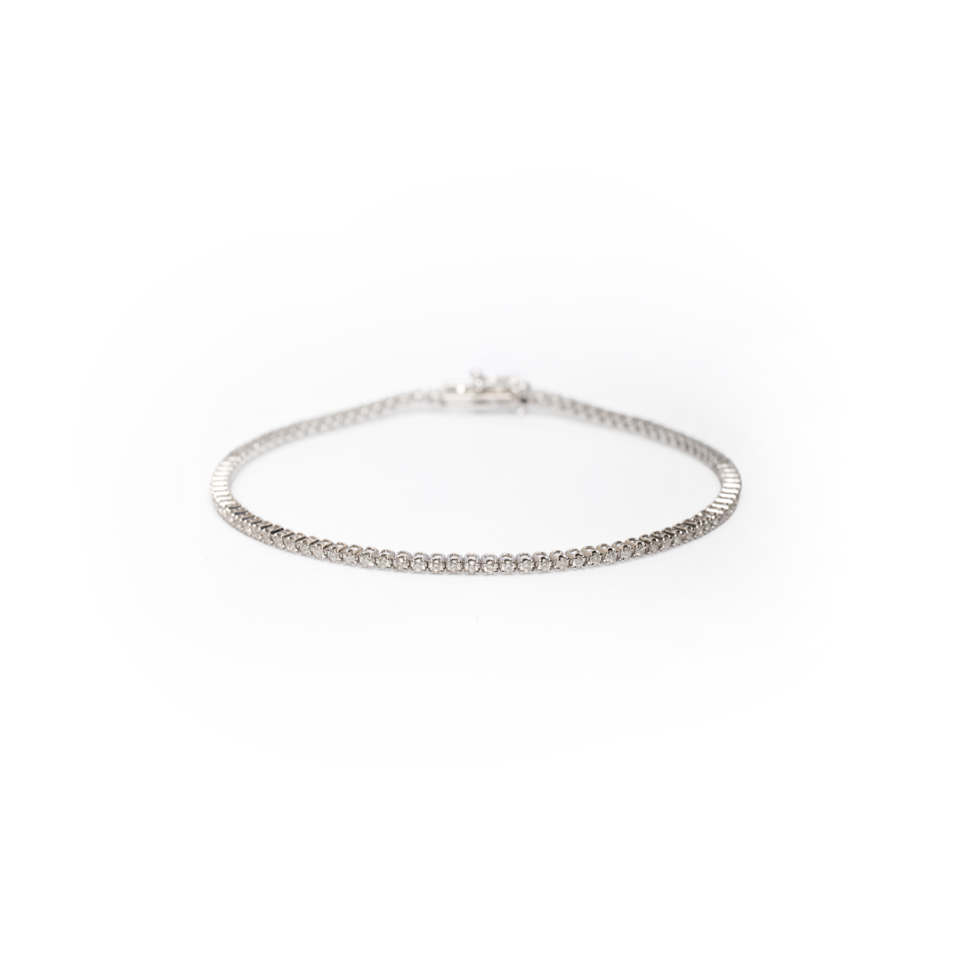Tennis de diamantes en oro blanco 18K