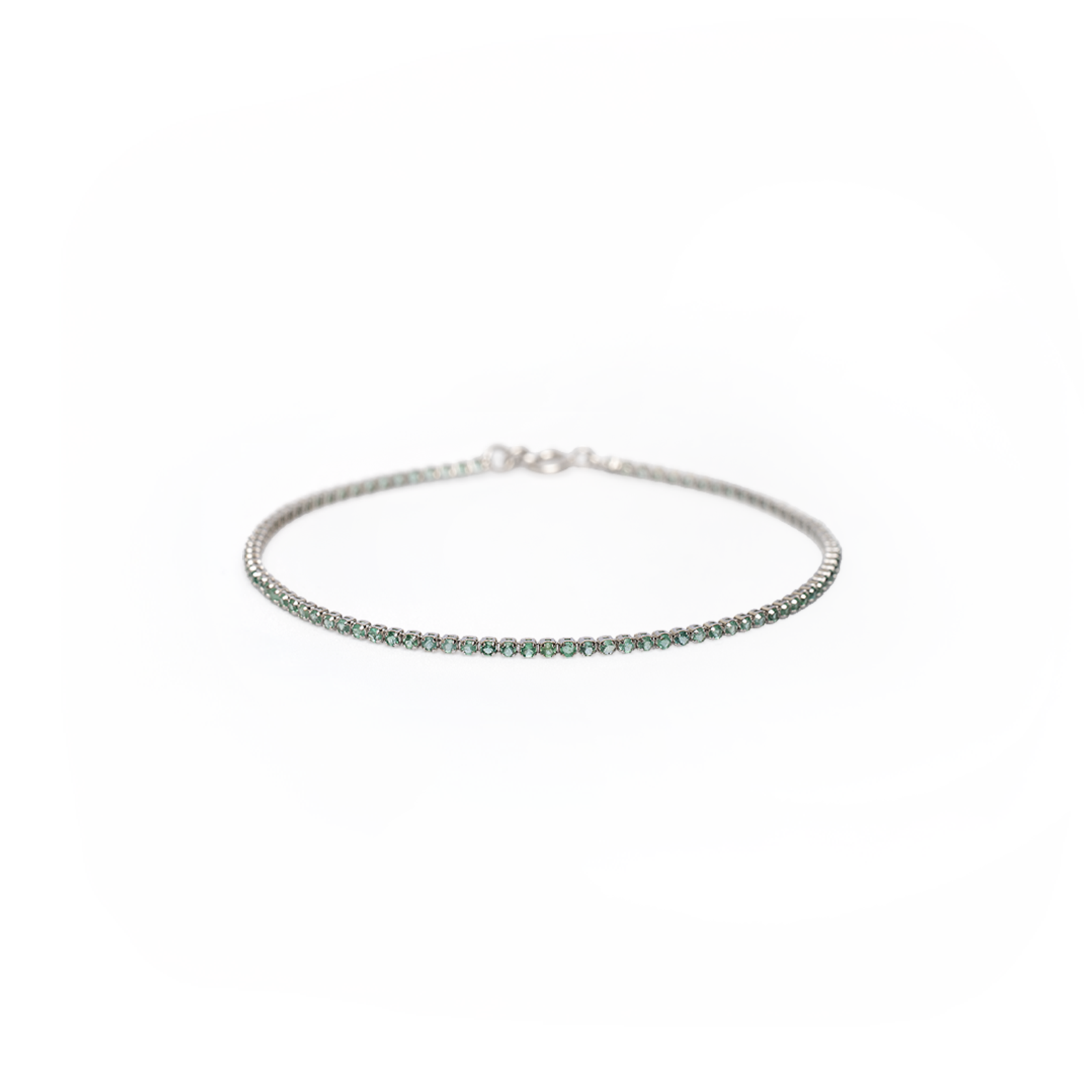 Tennis de esmeraldas en oro blanco 18K
