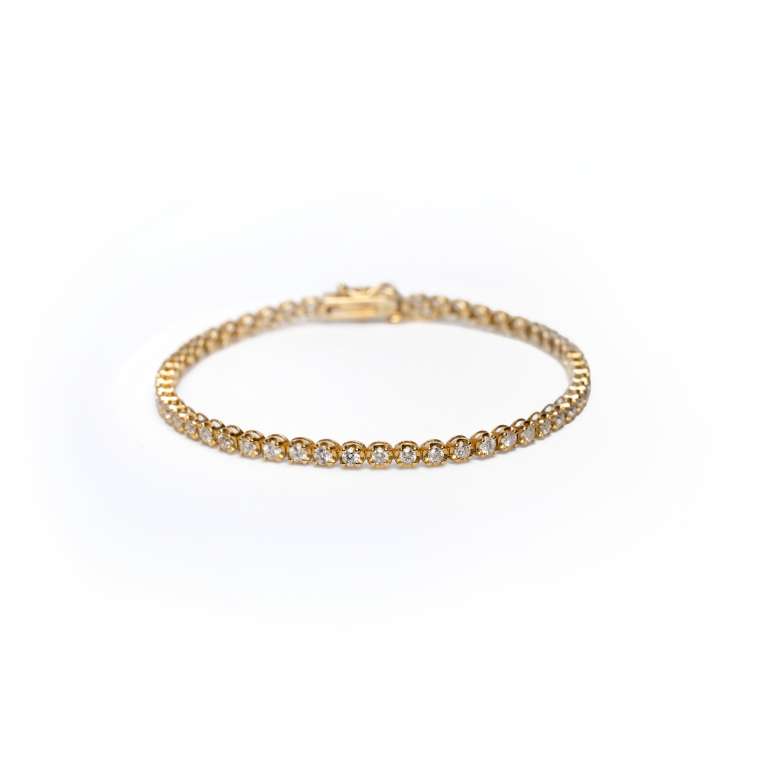 Tennis de diamantes en oro amarillo 18K