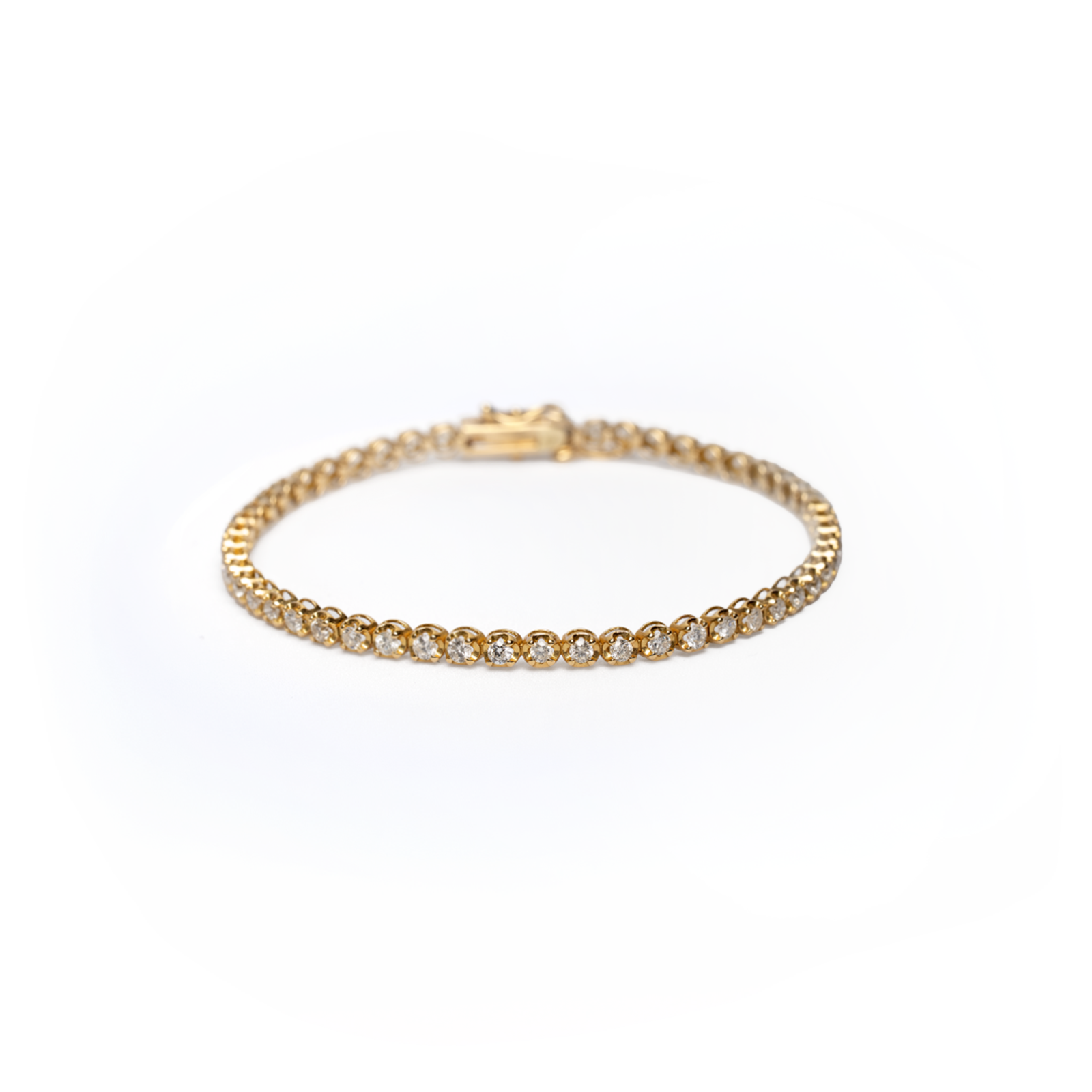 Tennis de diamantes en oro amarillo 18K