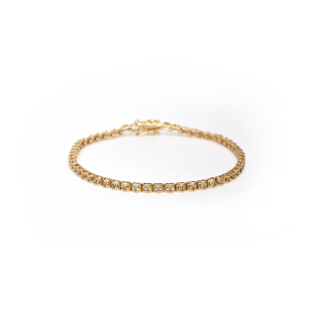 Tennis de diamantes en oro amarillo 18K