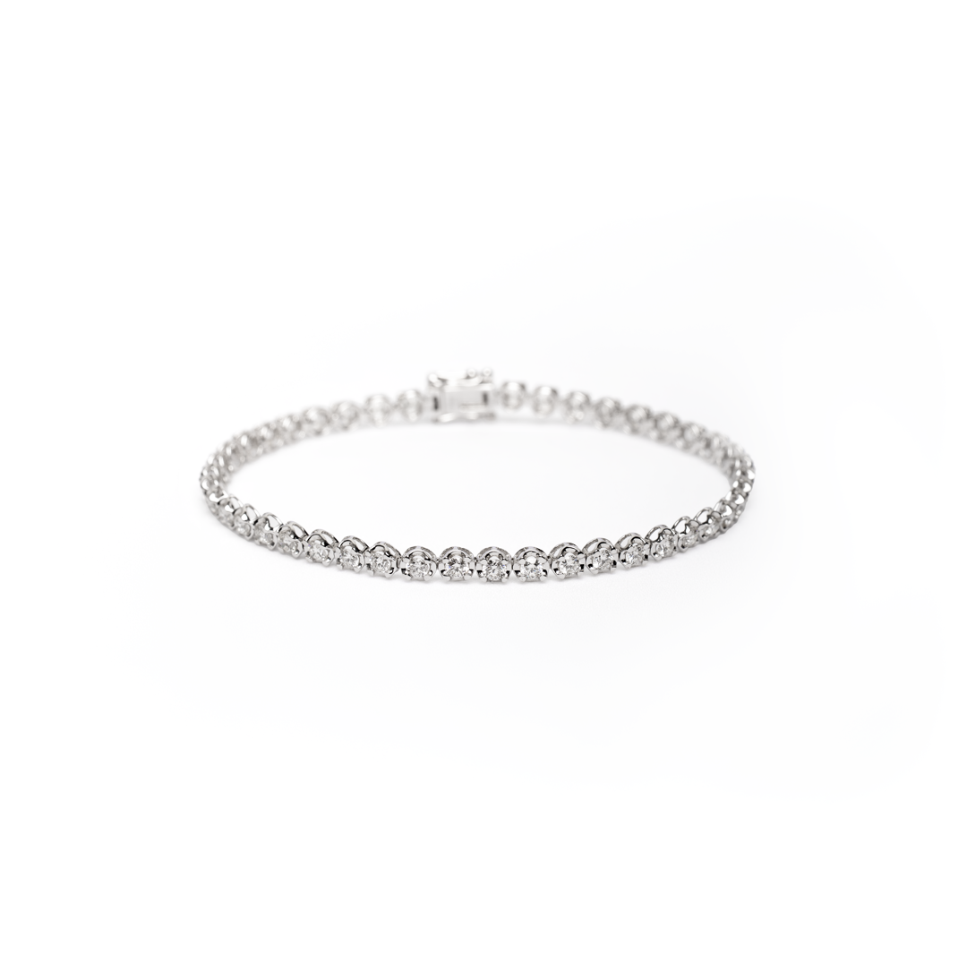 Tennis de diamantes en oro blanco 18K