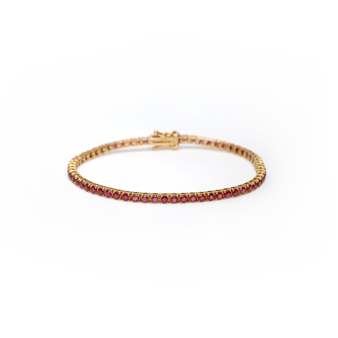 Tennis de rubíes en oro amarillo 18K