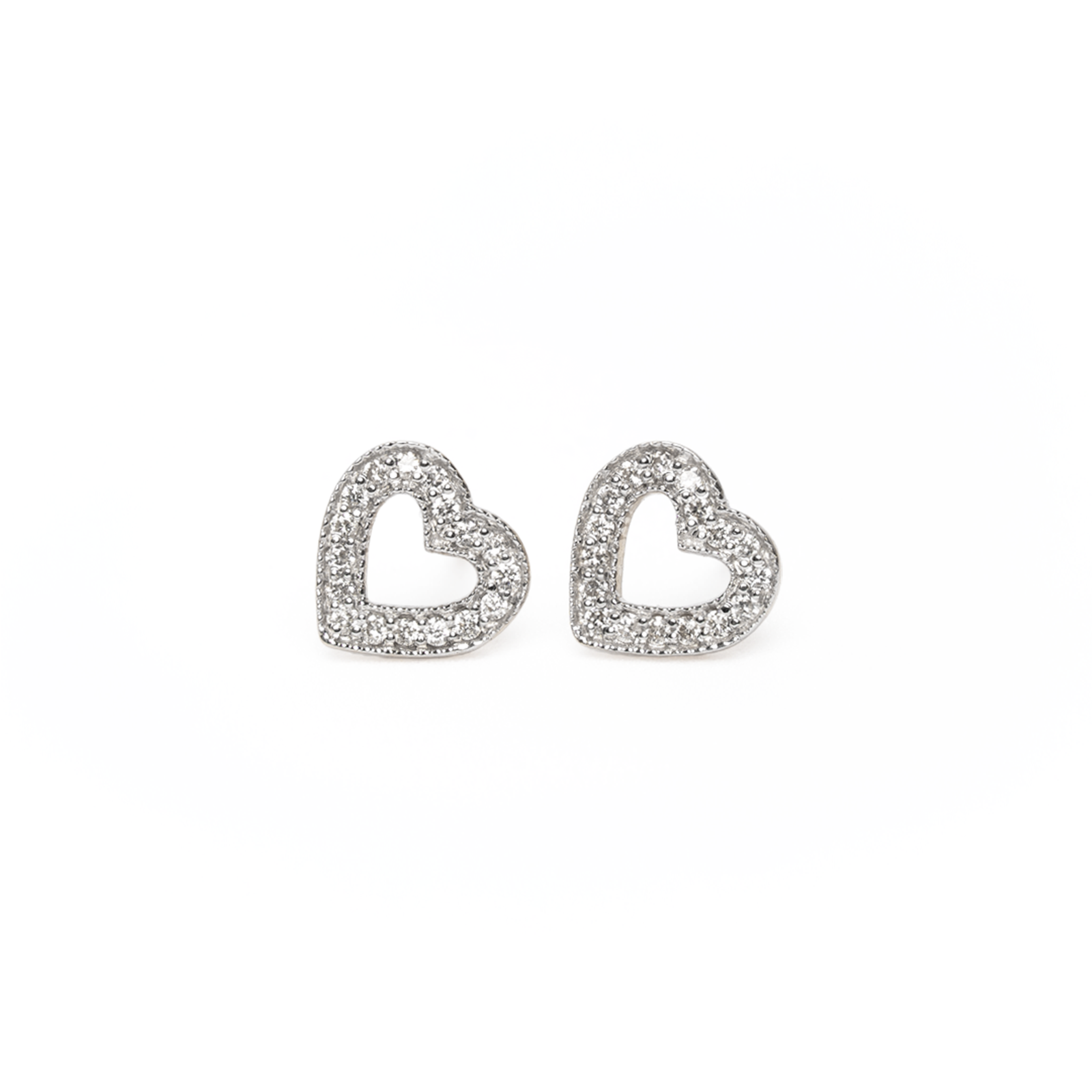 Aretes de corazón en oro amarillo 18K