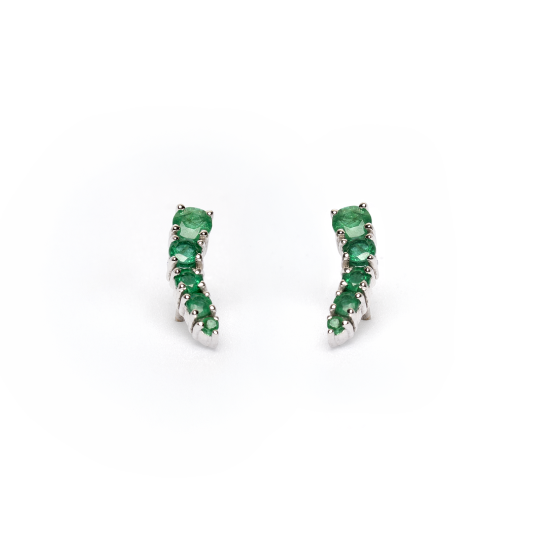 Aretes de esmeraldas en oro blanco 18K