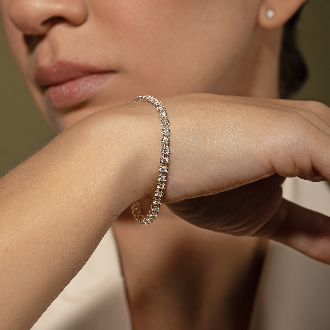 Tennis de diamantes en oro blanco 18K