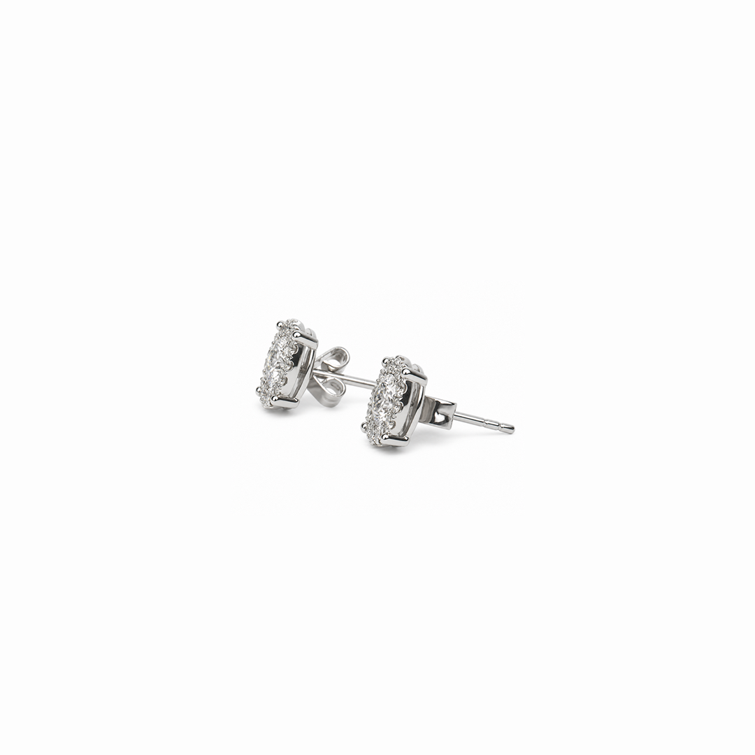 Aretes de diamantes en oro blanco 18K