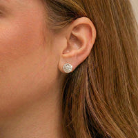 Aretes de diamantes en oro amarillo 18K