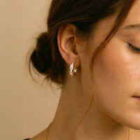 Aretes de diamantes en oro rosa 18K