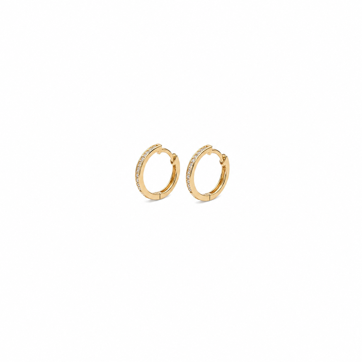 Aretes de diamantes en oro rosa 18K