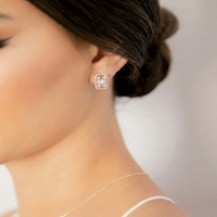 Aretes de diamantes en oro amarillo 18K