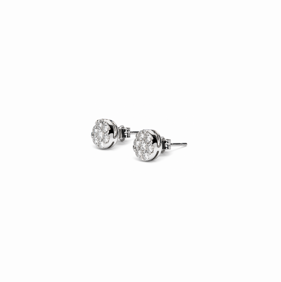 Aretes de diamantes en oro blanco 18K