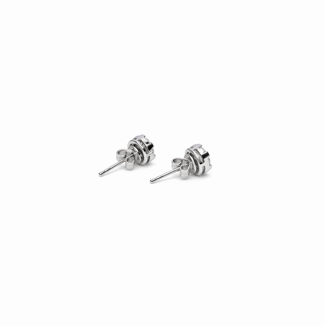 Aretes de diamantes en oro blanco 18K