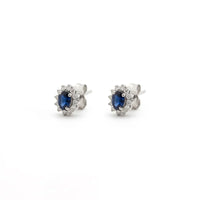 Aretes de zafiros azules en oro blanco 18K
