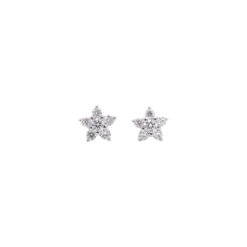 Aretes de diamantes en oro blanco 18K