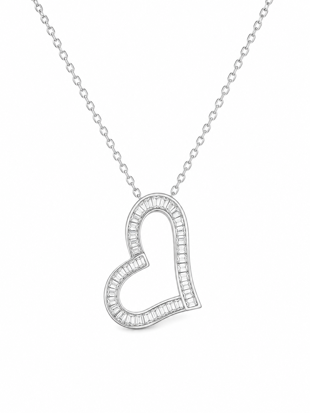 Collar de diamantes en oro blanco 18K