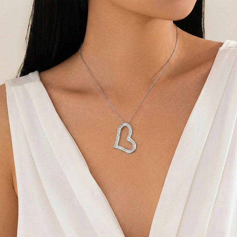 Collar de diamantes en oro blanco 18K