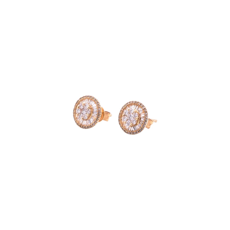 Aretes de diamantes en oro amarillo 18K