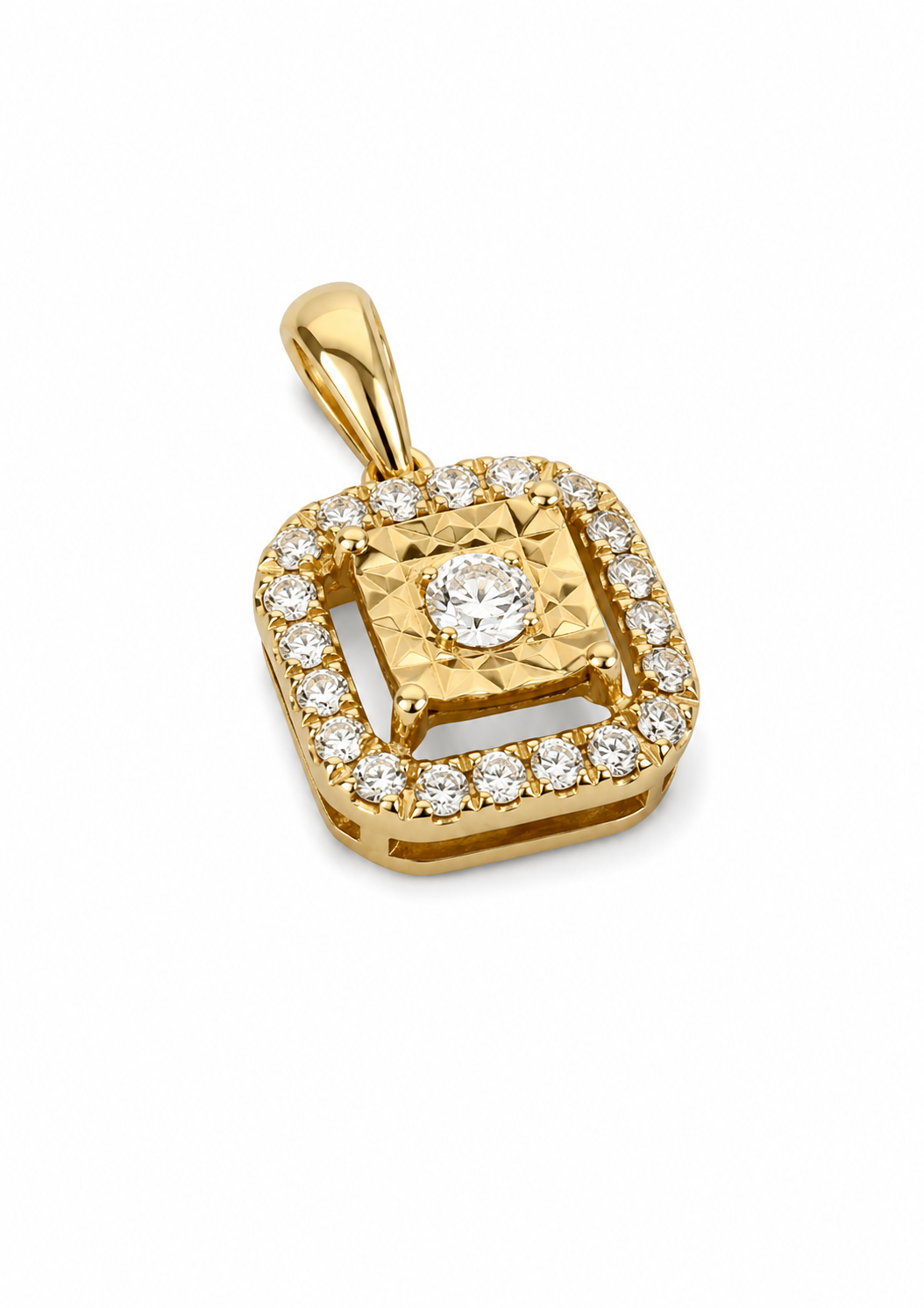 Dije de diamantes en oro amarillo 18K