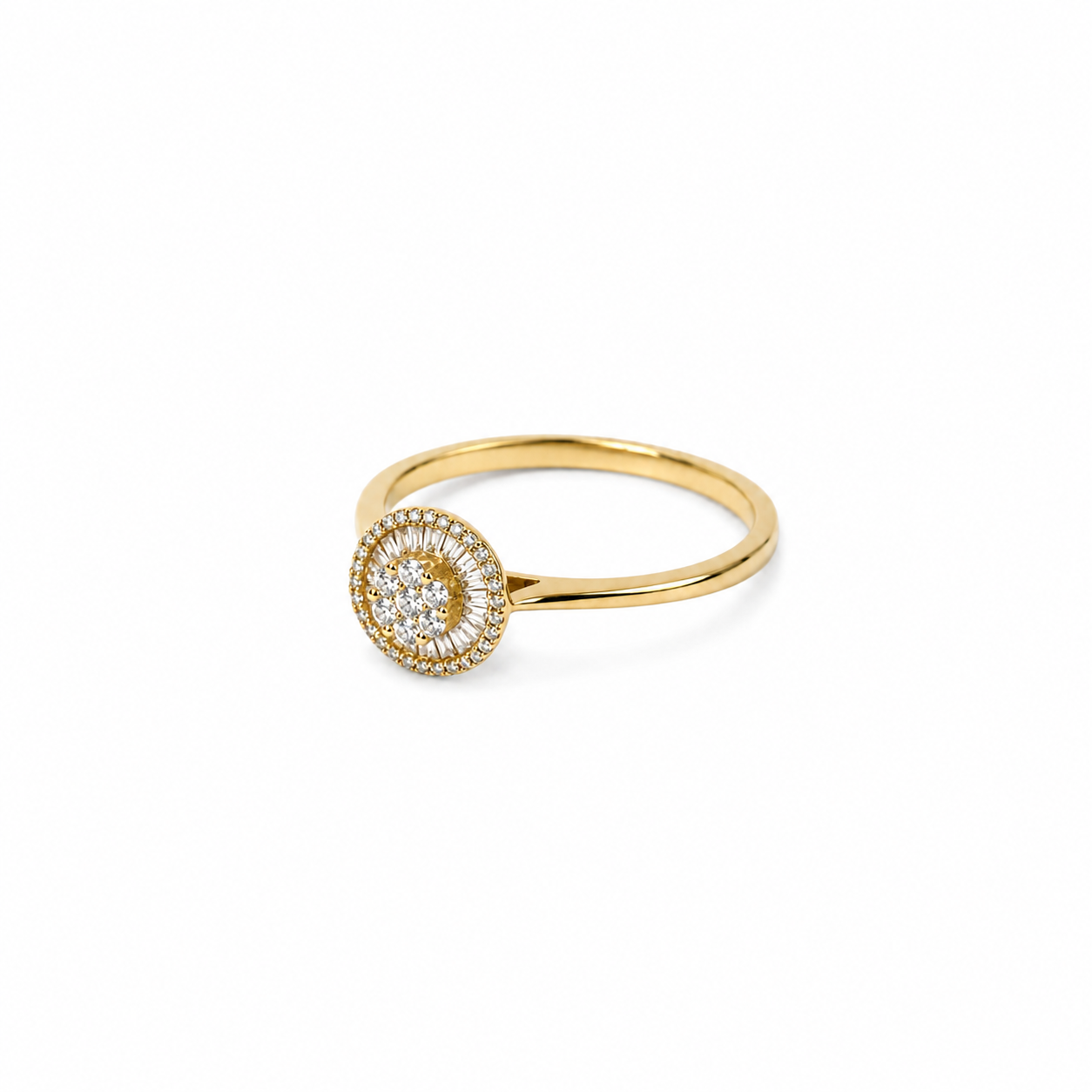 Anillo de diamantes en oro amarillo 18K