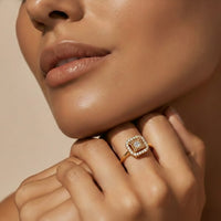 Anillo de diamantes en oro amarillo 18K