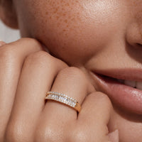 Anillo de diamantes en oro amarillo 18K