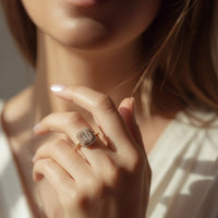 Anillo de diamantes en oro amarillo 18K