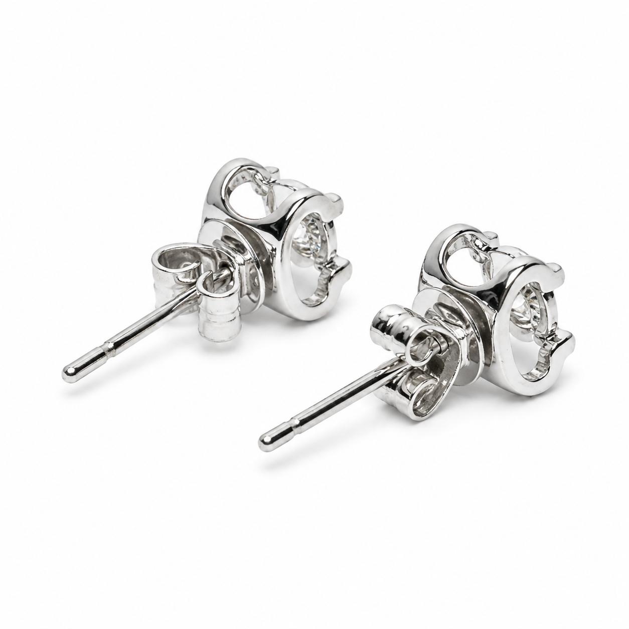 Aretes de diamantes en oro blanco 18K