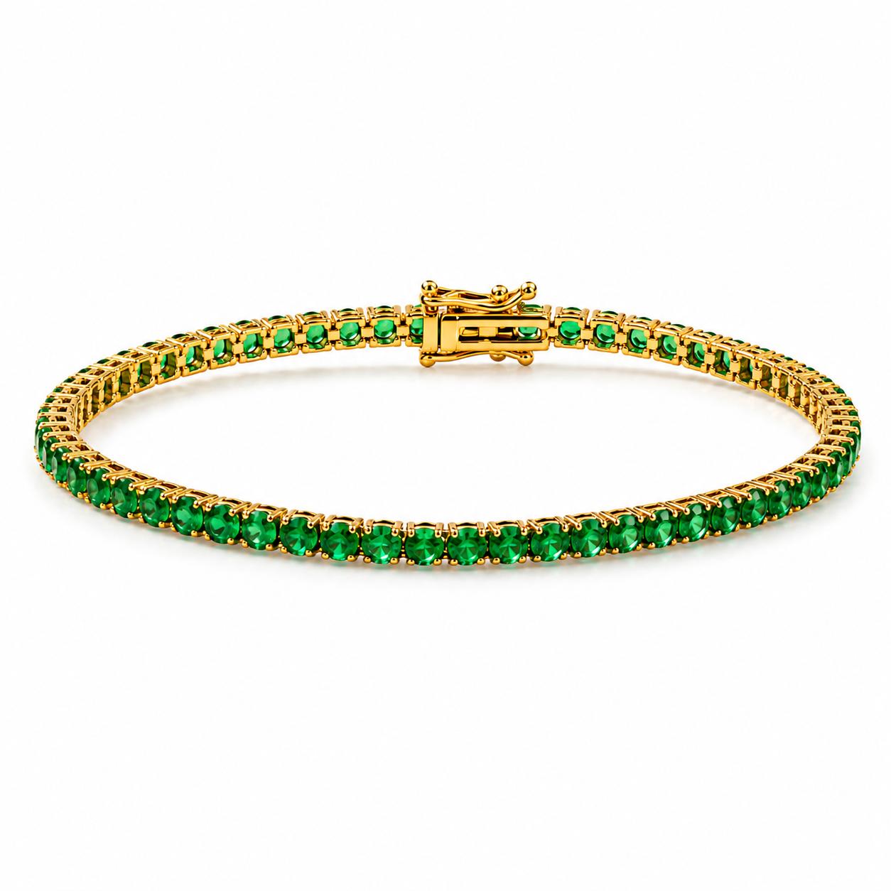Tennis de esmeraldas en oro amarillo 18K
