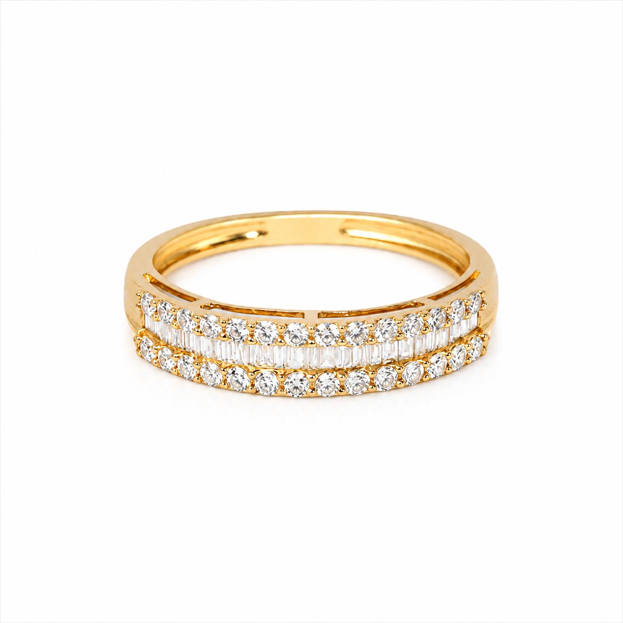 Anillo de diamantes en oro amarillo 18K