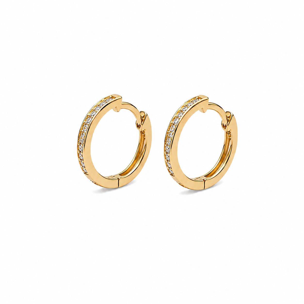 Aretes de diamantes en oro rosa 18K