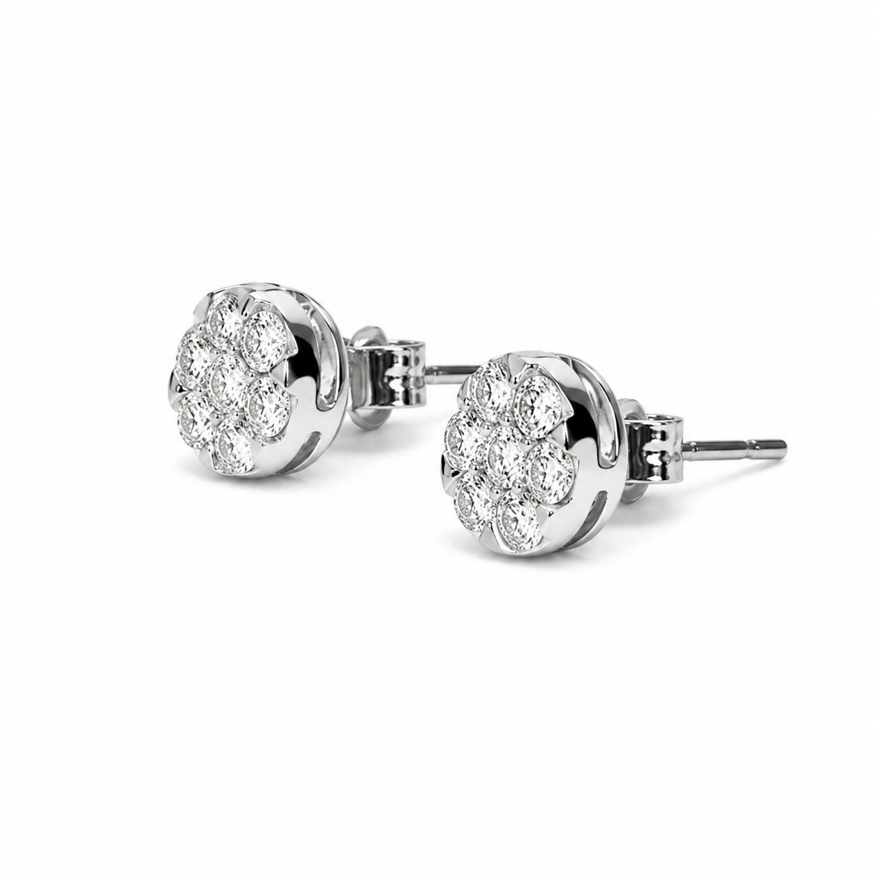 Aretes de diamantes en oro blanco 18K