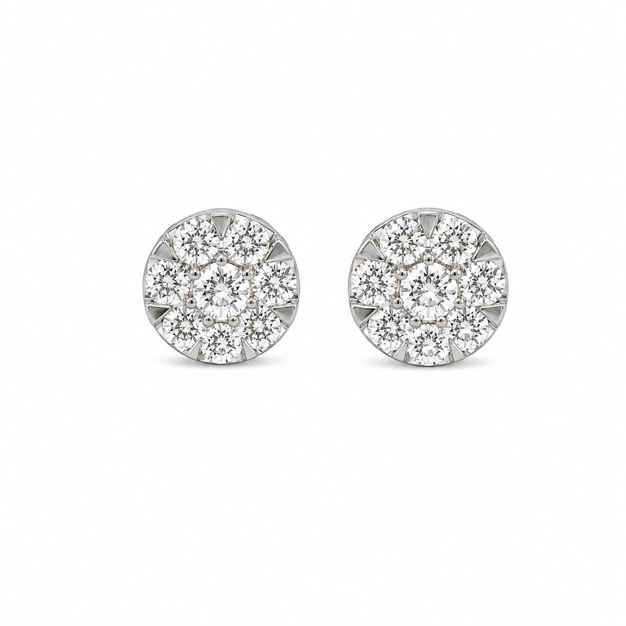 Aretes de diamantes en oro blanco 18K