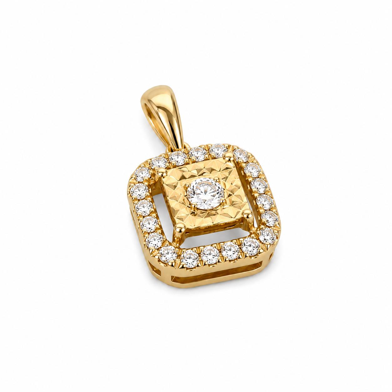 Dije de diamantes en oro amarillo 18K