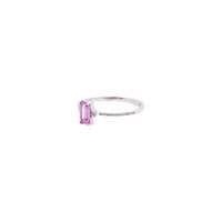Anillo de zafiro rosado en oro blanco 18K