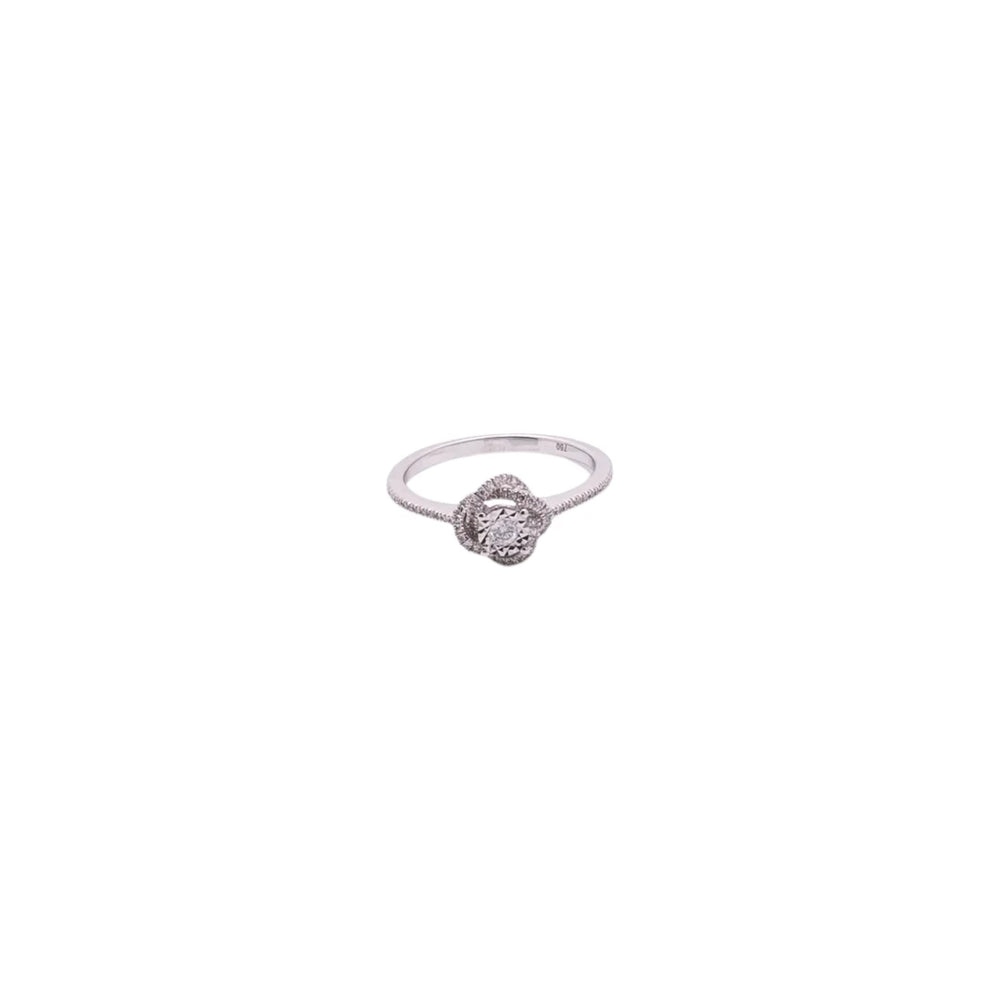 Anillo de diamantes en oro blanco 18K