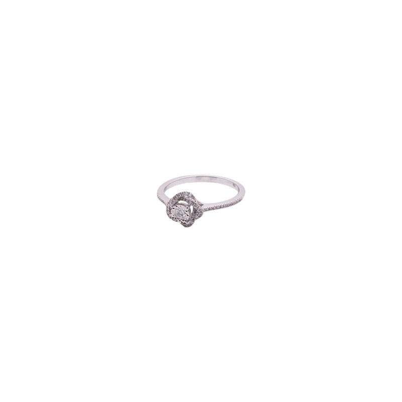 Anillo de diamantes en oro blanco 18K