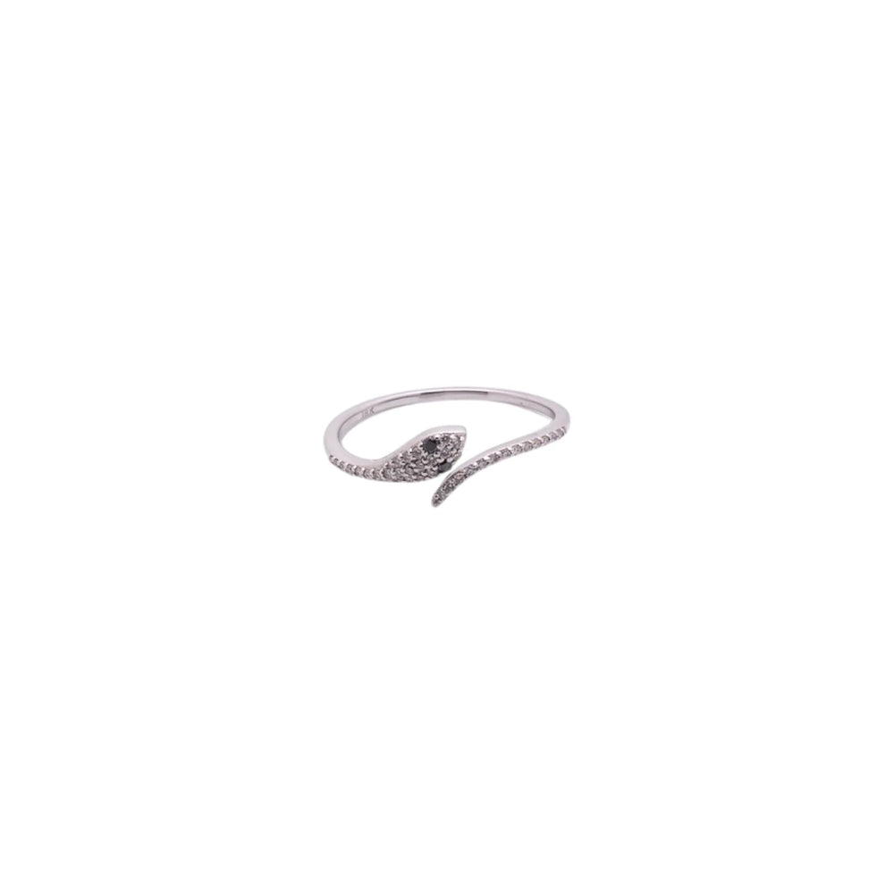 Anillo de diamantes en oro blanco 14K