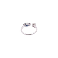 Anillo de zafiro azul en oro blanco 18K