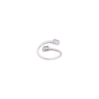 Anillo zafiro azul en oro blanco 18K