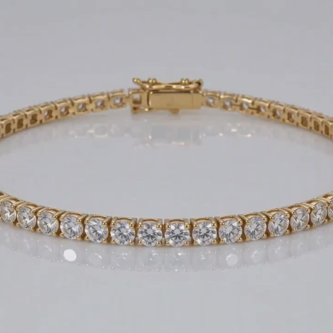 Tennis de diamantes en oro amarillo 18K