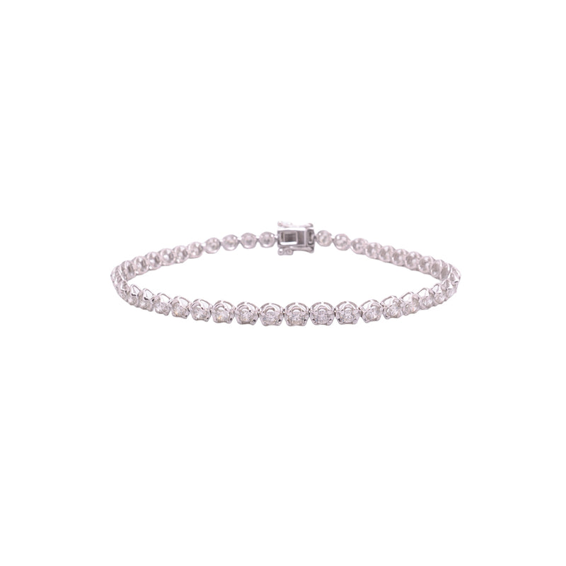 Pulsera de diamantes en oro blanco 18K