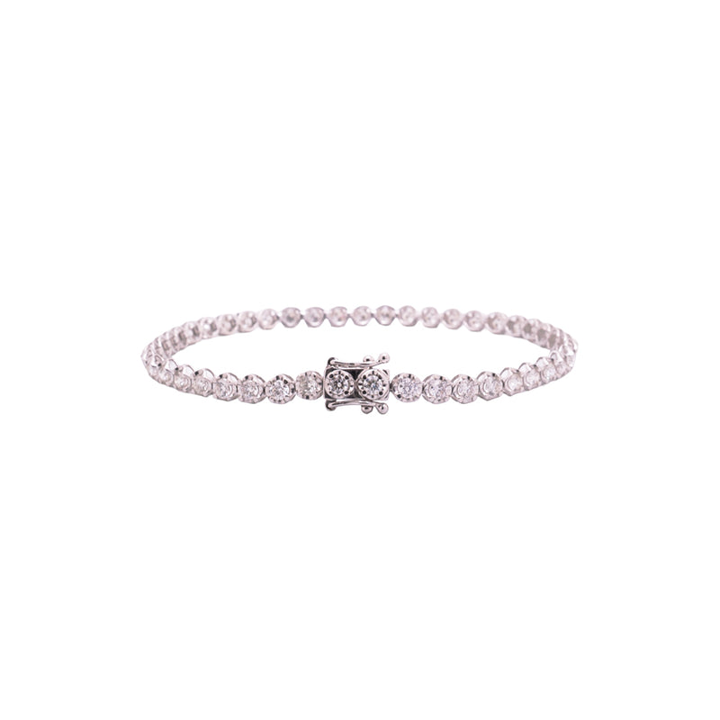 Pulsera de diamantes en oro blanco 18K