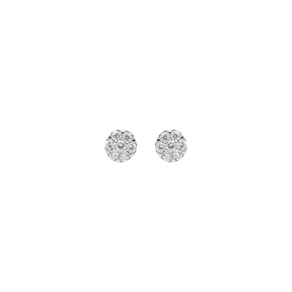 Aretes de diamantes en oro blanco 18K