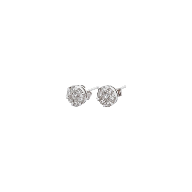 Aretes de diamantes en oro blanco 18K